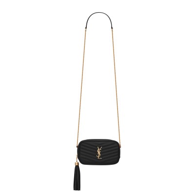YSL LOU MINI BAG IN QUILTED GRAIN DE POUDRE EMBOSSED LEATHER 6125791GF011000 (19*10.5*5cm)